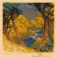 Point Lobos by Gustave Baumann, woodcut on paper, 67/125, sold Jul 2009
