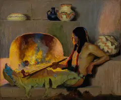 E. Irving Couse, Contentment, 1918, oil on canvas