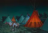 Bob Coronato, Full moon high,...weather just right,...camp looked good,...as the Crow song says,...was a good night, 2009, oil on canvas