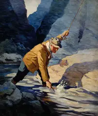 Fisherman by Robert Farrington Elwell, oil on canvas, sold Jul 2009
