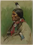 Henry Farny, Sioux Brave Holding a Tomahawk