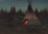 Elling William Gollings, Evening Camp, 1919, oil on canvas