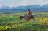 Piegan Hunter by Martin Grelle, 2000, oil on canvas, sold Jul 2009