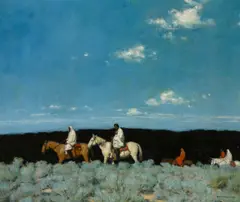 Ernest Martin Hennings, Taos Indians Homeward Bound, circa 1920, oil on canvas