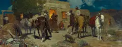 Frank Tenney Johnson, Old Indian Trading Post, 1931, oil on canvas