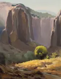 Wilson Hurley, Canyon Shadows, oil on board