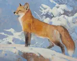 Bob Kuhn, Proud Fox in the Snow