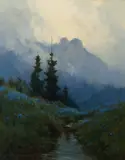 Alaska Wild Iris by Sydney Laurence, 1928, oil on canvas, sold Jul 2009