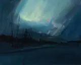 Northern Lights by Sydney Laurence, oil on canvas laid on board, sold Jul 2009