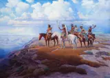 Hart Merriam Schultz, Warriors of the Grand Canyon, oil on canvas