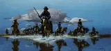Forced March by Frank McCarthy, 1976, oil on board, sold Jul 2009