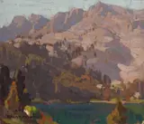 Edgar Alwin Payne, High Sierra Lake Scene, oil on canvasboard