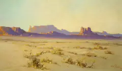 Ernest H. Pohl, Sunset - Monument Valley, Arizona, oil on canvas