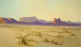 Ernest H. Pohl, Sunset - Monument Valley, Arizona, oil on canvas