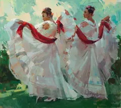 William Reese, Dancers in White, 1986, oil on canvas