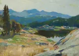 A Brilliant Day in Fall, Wyoming by Carl Rungius, oil on canvas laid on board, sold Jul 2009