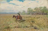 Frank P. Sauerwein, Morning Ride Outside the Encampment, 1900, oil on canvas