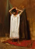 William Whitaker, The Curtain, oil on board