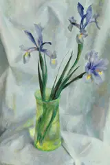 Henriette Wyeth, Still Life with Irises, oil on canvas