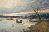 Robert Kennedy Abbett, Leeper Lake, 1981, oil on board