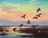 Harry Adamson, A Marsh at Dusk, Mallards