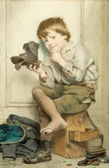 John George Brown, Pegged Out, watercolor on paper
