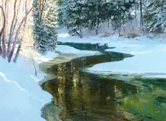 Len Chmiel, Indications of Spring, oil on canvas laid on board