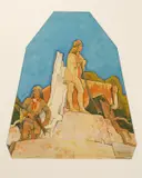 Maynard Dixon, Mountain Men, 1934, mixed media on paper