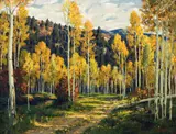 Fremont Ellis, The Road Through the Aspens, 1925, oil on canvas