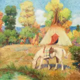 Elling William Gollings, Summer Camp, 1930, oil on canvas