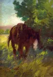 Saddled Horse by Elling William Gollings, 1919, oil on canvasboard, sold Jul 2008