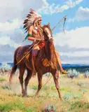 Cheyenne Pride by Martin Grelle, 2006, oil on canvas, sold Jul 2008