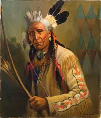 Adolph Heinze, Chief Weasel Tail, oil on canvas