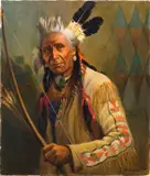 Adolph Heinze, Chief Weasel Tail, oil on canvas