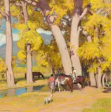 Ernest Martin Hennings, Streamside, oil on canvas