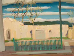 William Victor Higgins, The Green Picket Fence, circa 1930s, oil on canvas