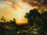 Thomas Moran, Sunset, Amagansett