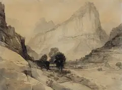 Thomas Moran, Green River, Wyoming, ink wash on paper