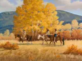 R. F. Morgan, Ride to the Council, oil on canvas
