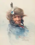 From the North by Edgar S. Paxson, 1908, watercolor on paper, sold Jul 2008