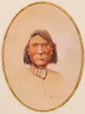Portrait of an Indian by Edgar S. Paxson, 1909, watercolor on paper, sold Jul 2008