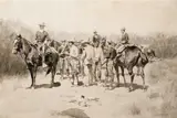 Frederic Remington, The Three Bandits Were Led Back Into the Path, circa 1899, ink wash on paper en grisaille