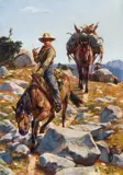 Pack Train (self portrait) by Carl Rungius, oil on canvas, sold Jul 2008