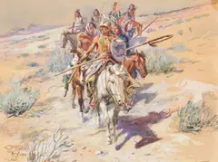 Charles Marion Russell, Return of the Warriors, 1906, watercolor on paper