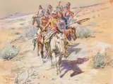 Return of the Warriors by Charles Marion Russell, 1906, watercolor on paper, sold Jul 2008