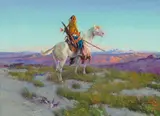 Olaf Carl Seltzer, Blackfoot Scout, oil on board