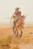 Bad Wound, Crow Scout by Olaf Carl Seltzer, watercolor on paper, sold Jul 2008