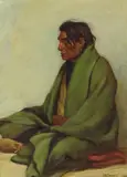 Joseph Henry Sharp, Chief Big-Ox, Crow, 1904, oil on board