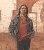 James Bama, Sioux Indian Wearing Ribbon Shirt, 1976, oil on board
