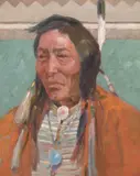Laverne Nelson Black, Comanche Brave, Oil on canvas